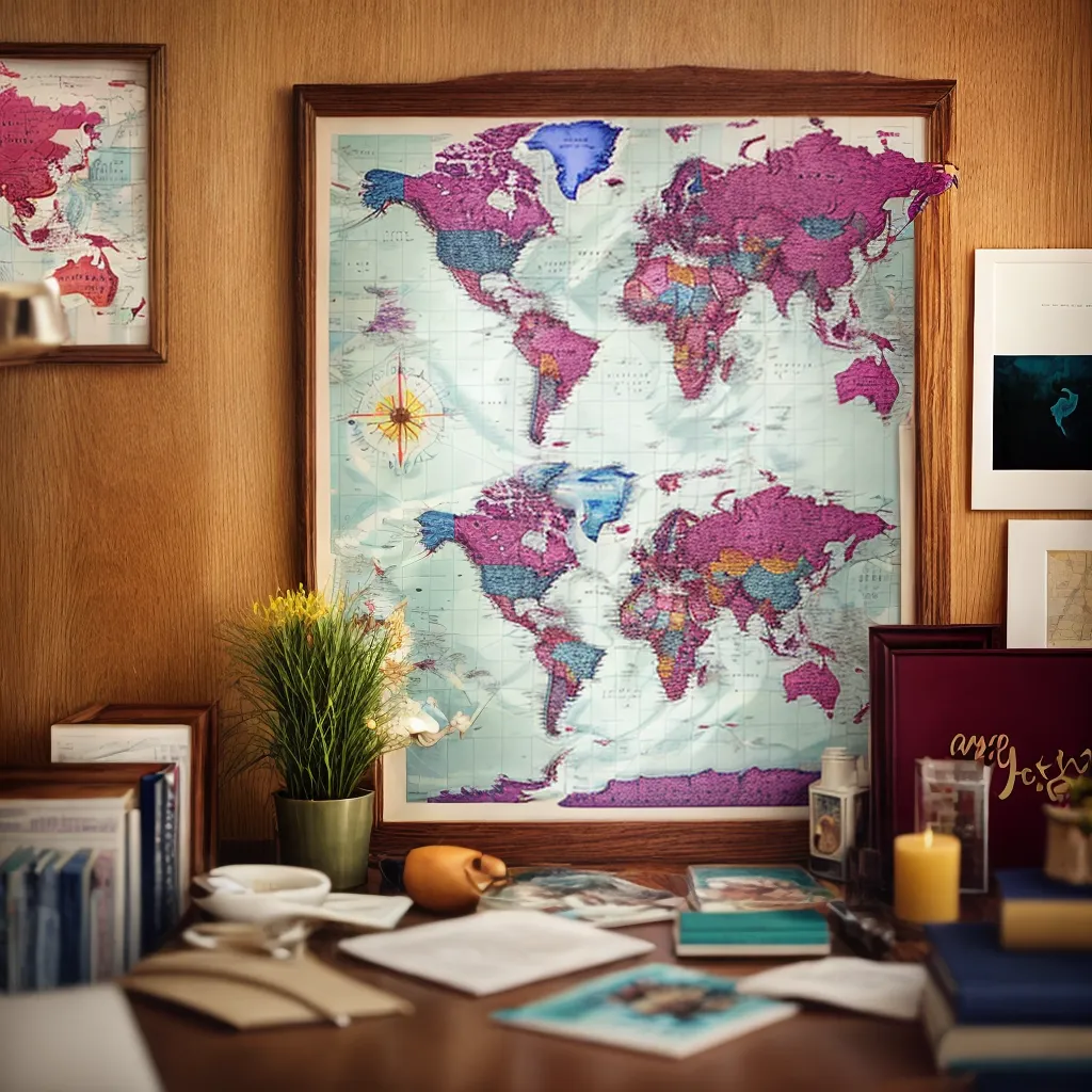 mapa mundi vintage souvenirs viagem