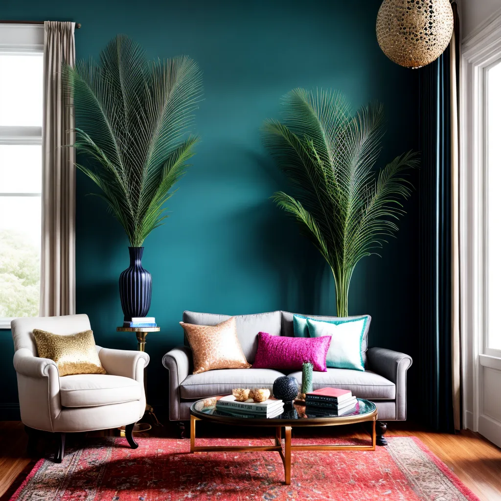 sala decorada penas exoticas 1