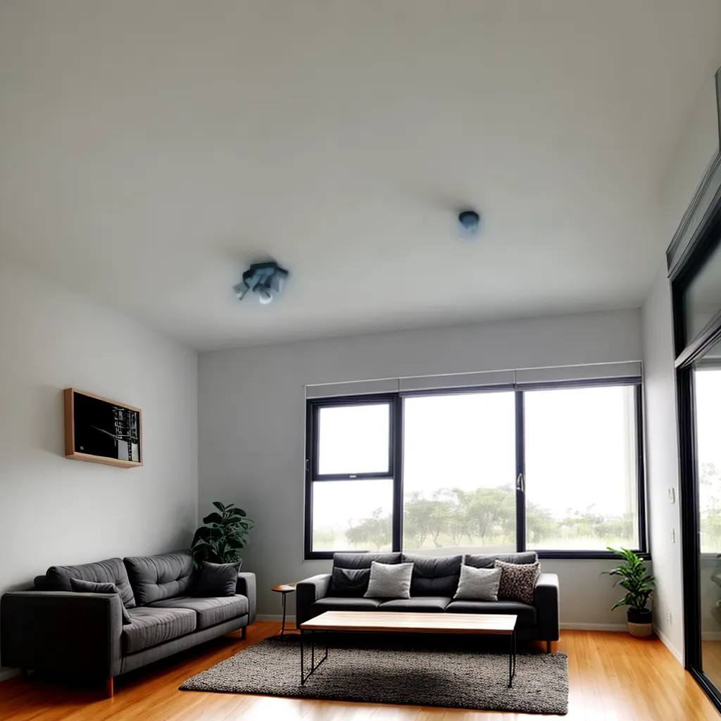 sala estar iluminada cortinas brancas