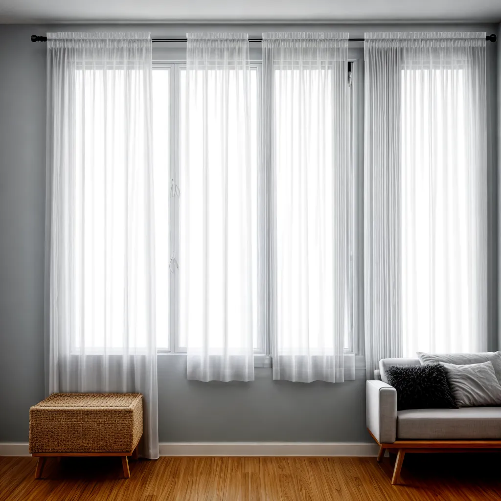 sala estar cortinas brancas renda