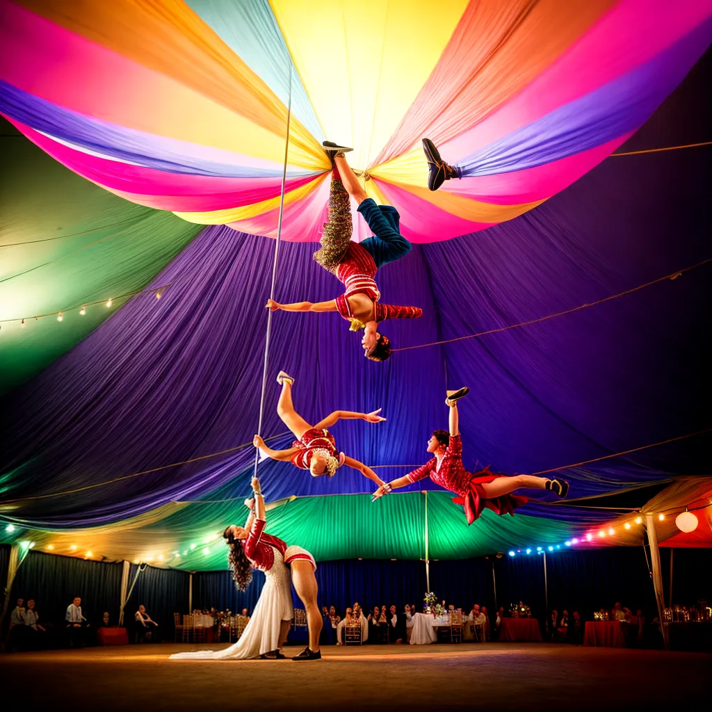 casamento circo noiva noivo acrobatas