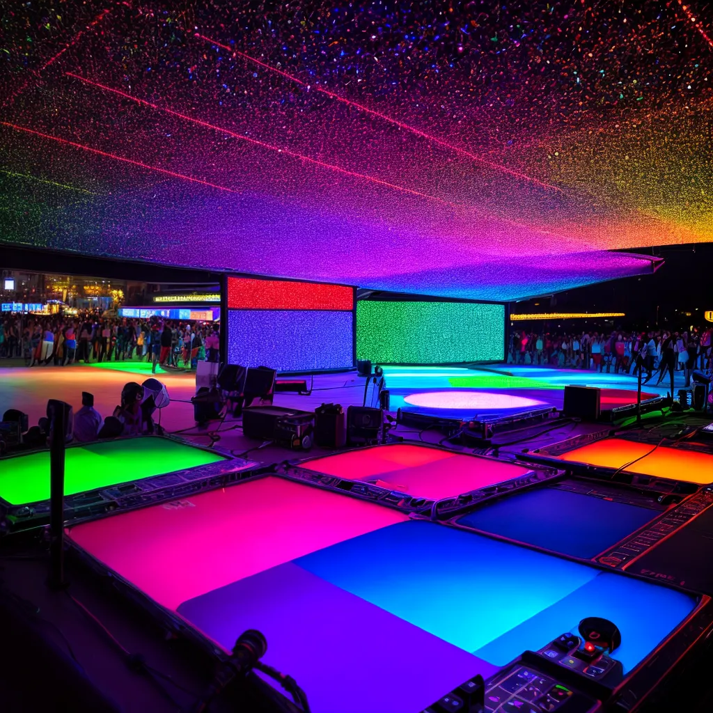 pista danca luzes coloridas dj