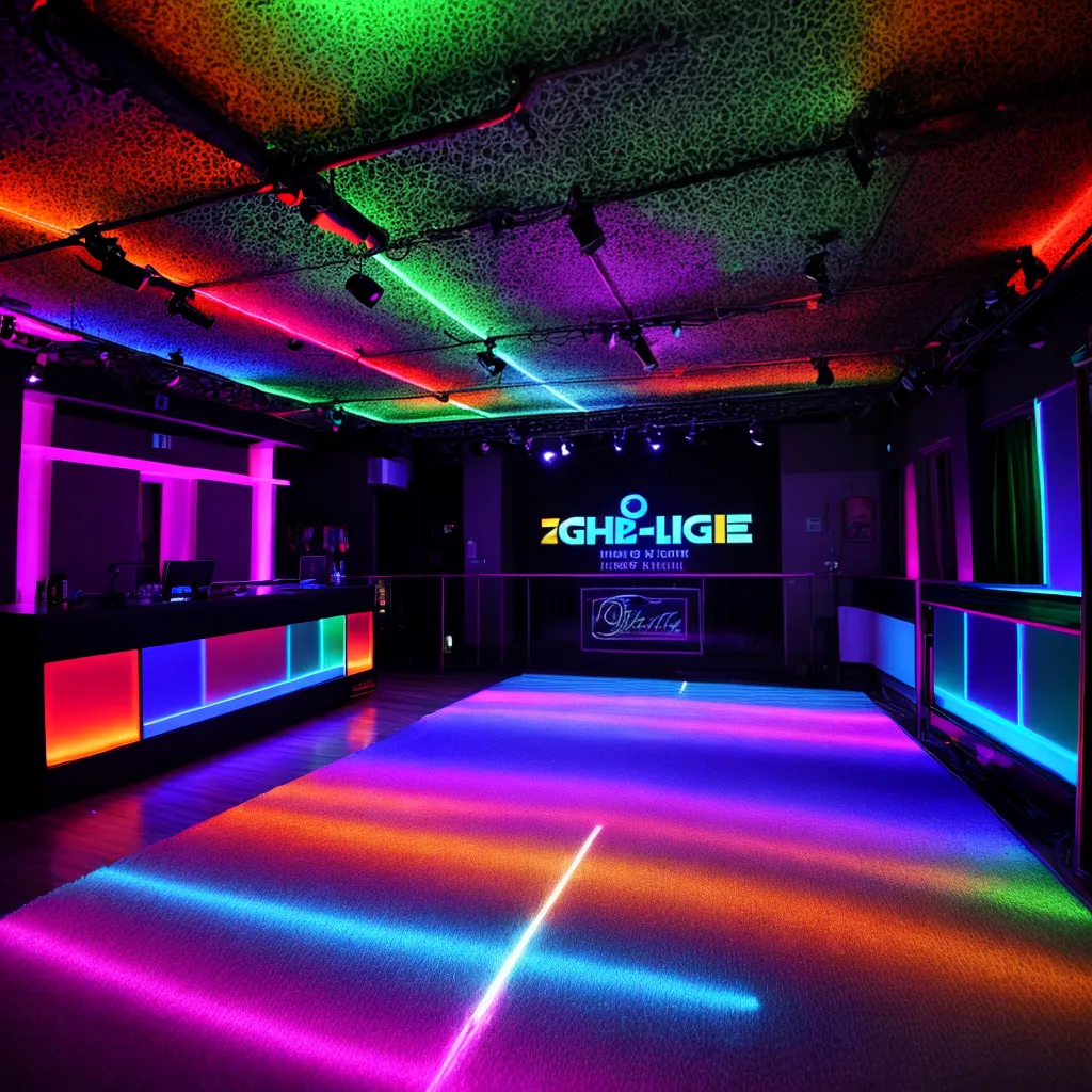 pista danca animada luzes coloridas