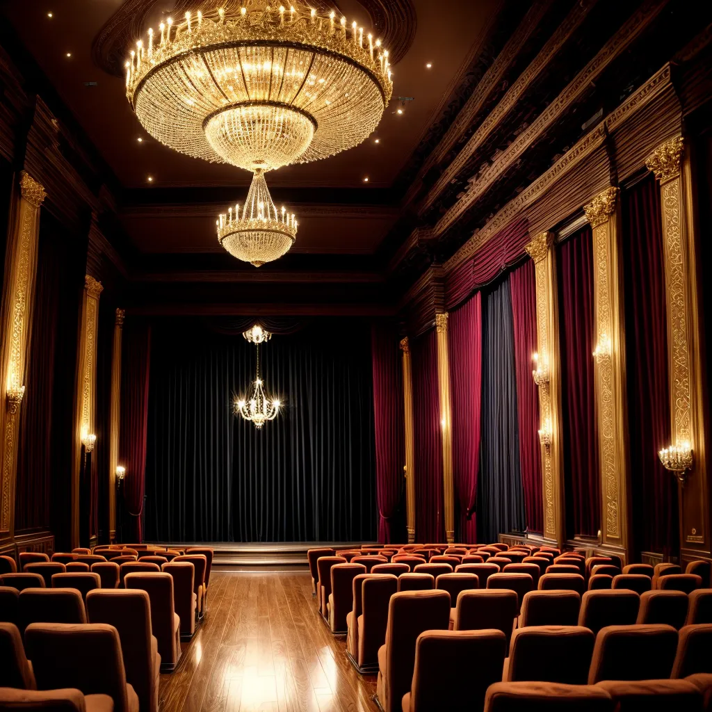 palco teatro casamento chandelier flores 1