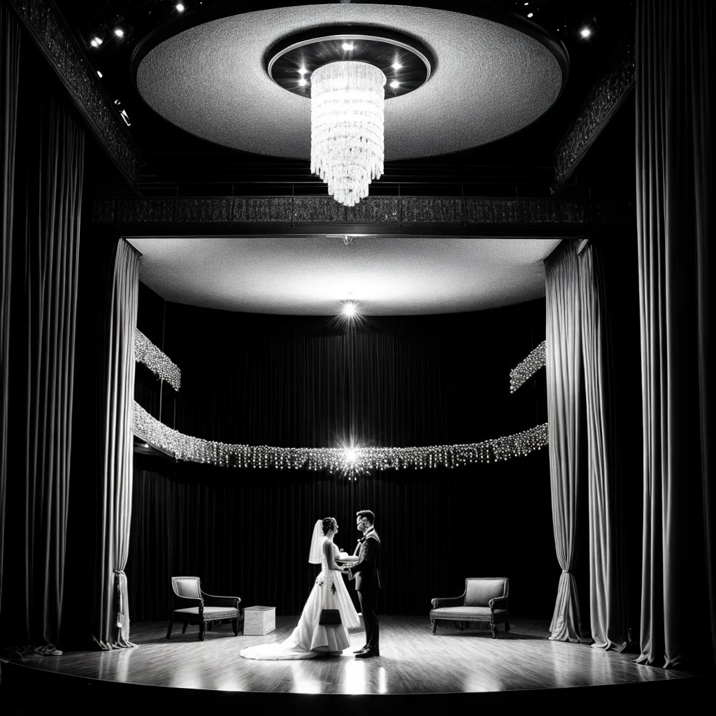 teatro casamento curtain luzes