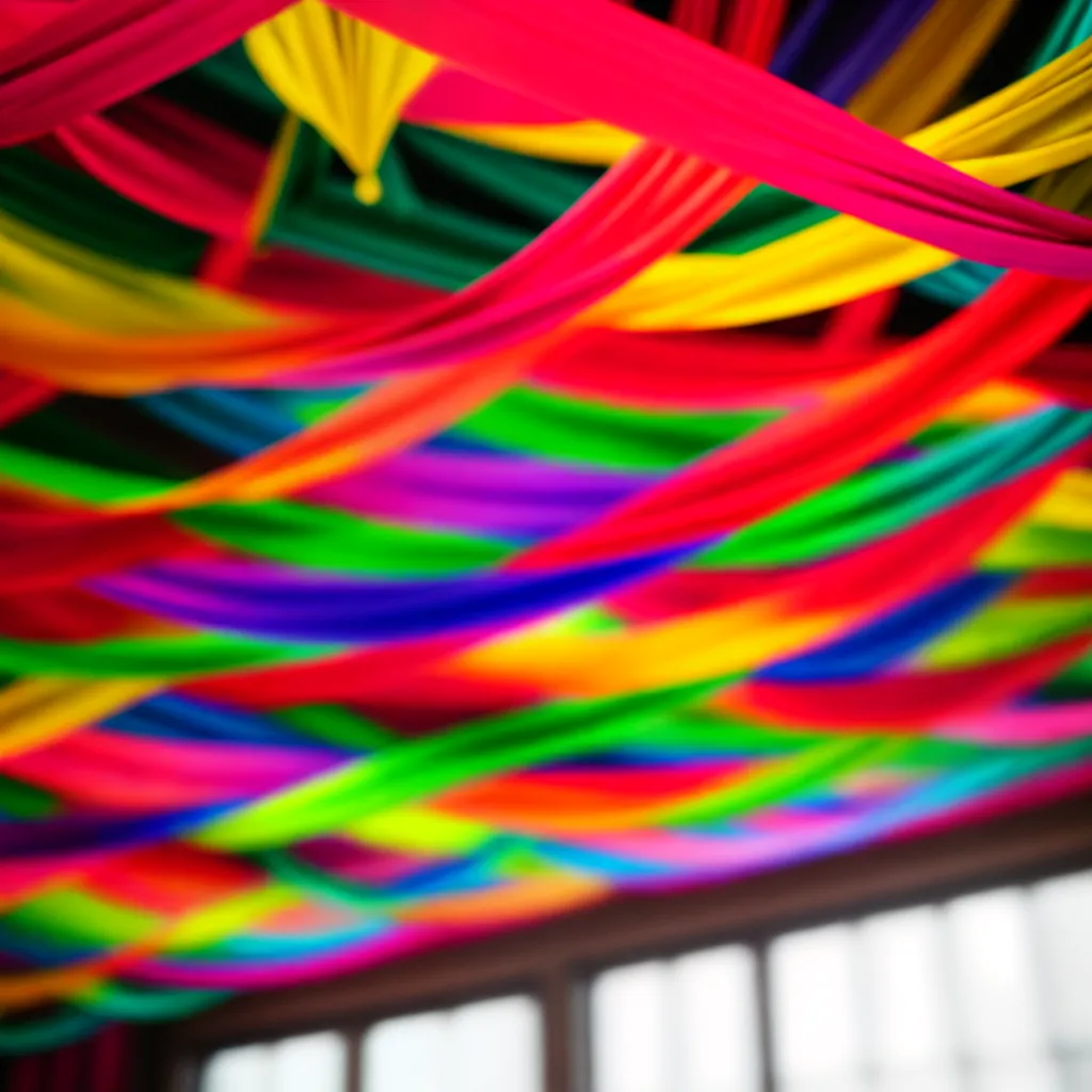 sala decorada fitas coloridas 2