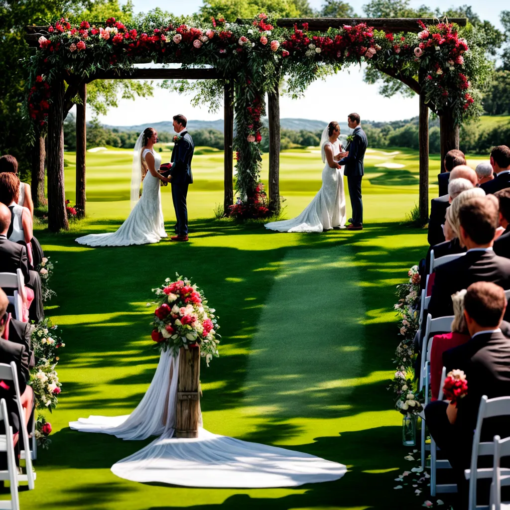 casamento ar livre cerimonia golfista