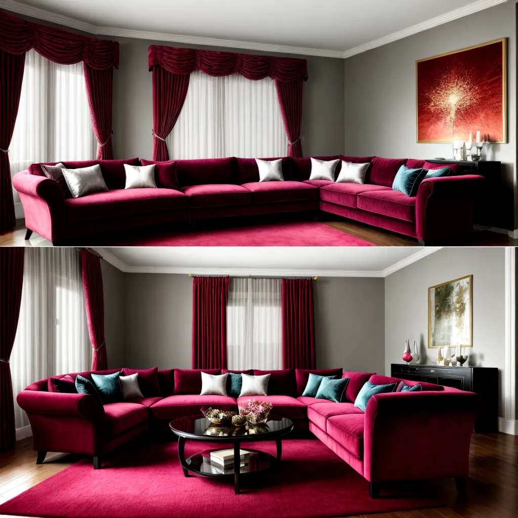sala luxuosa veludo sofa almofadas