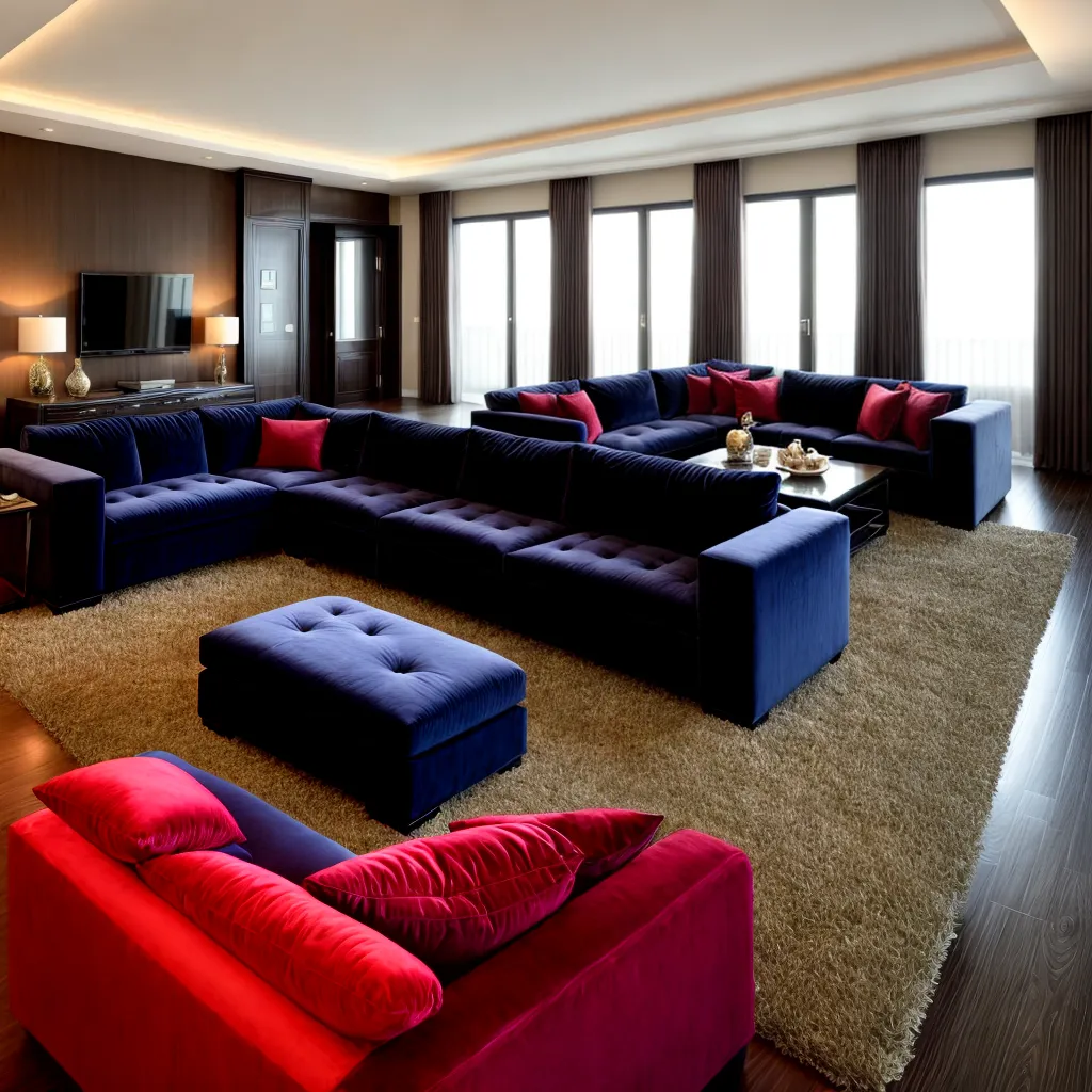 sala luxuosa sofa veludo