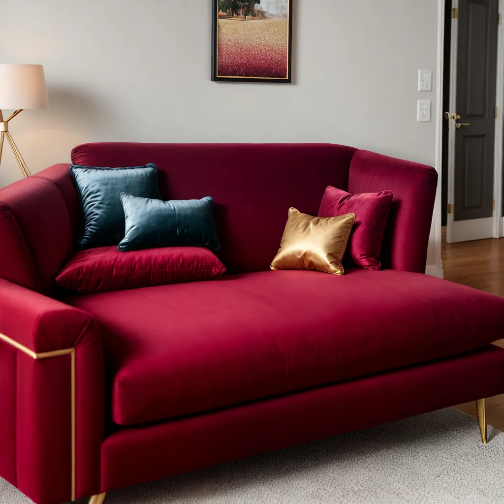 sala luxuosa veludo sofa acentos