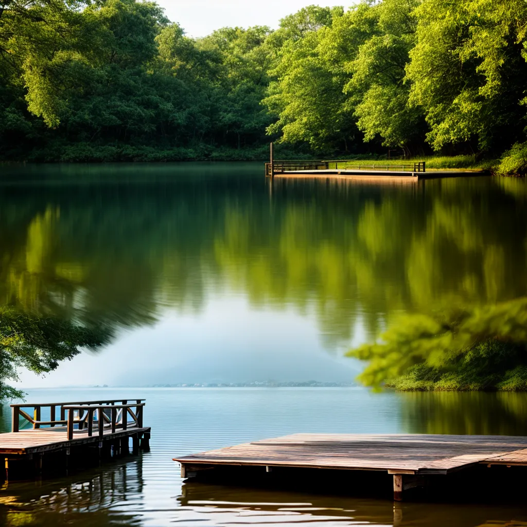 lago verde dock flores luzes