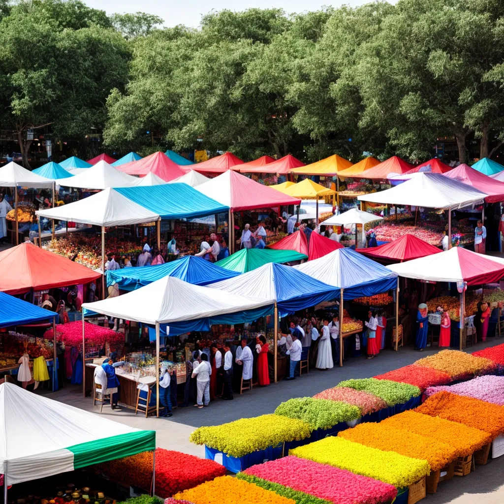mercado ao ar livre casamento colorido