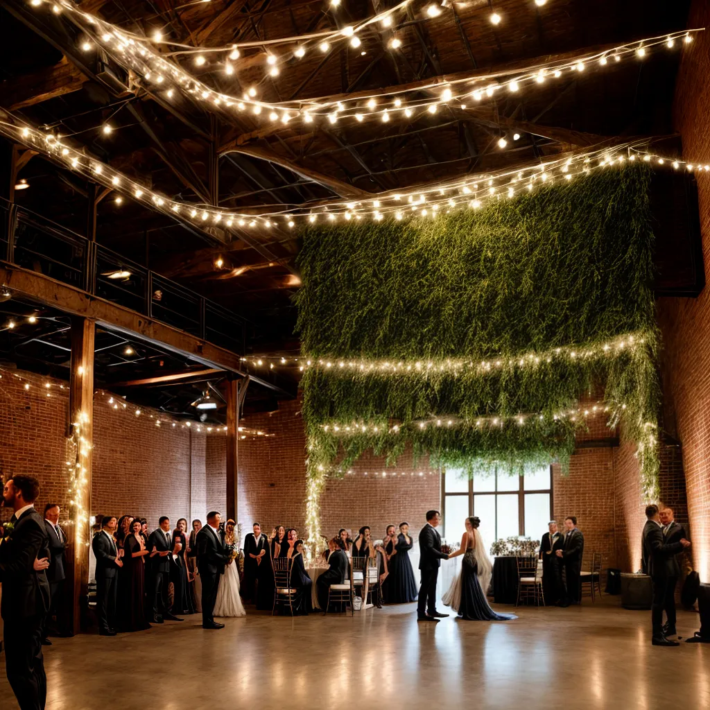 casamento rustico industrial luzes verde