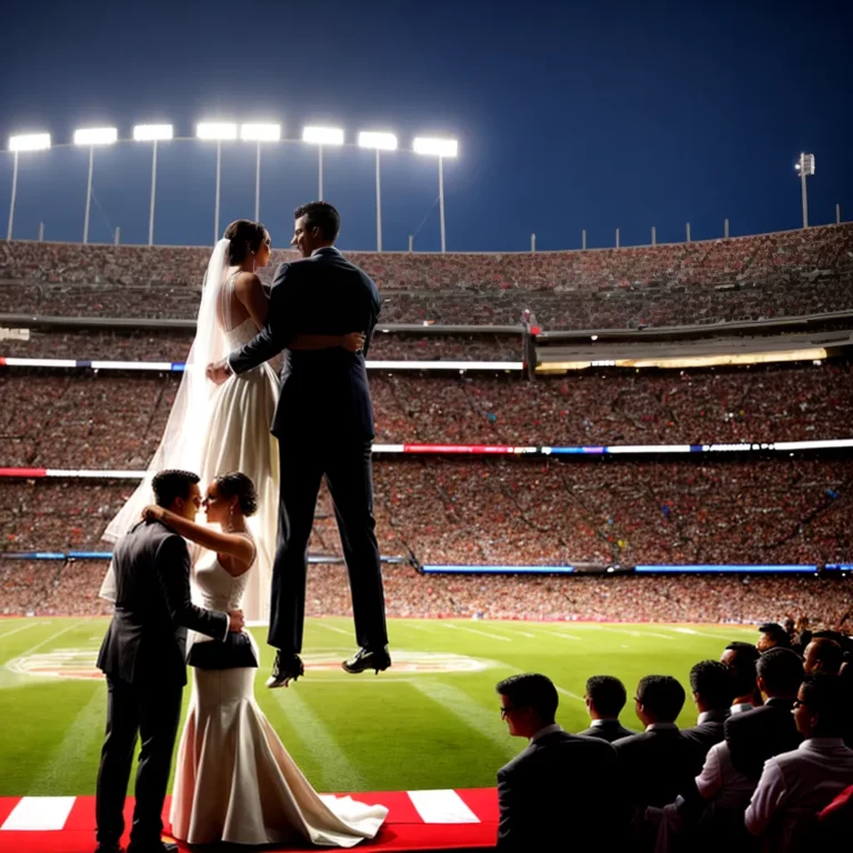Casamento no estádio: tema esportivo