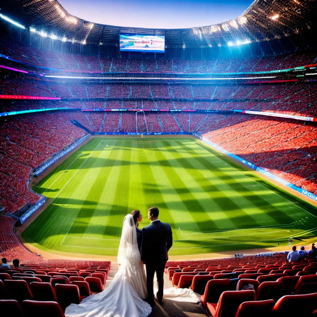 casamento estadio noiva noivo torcida