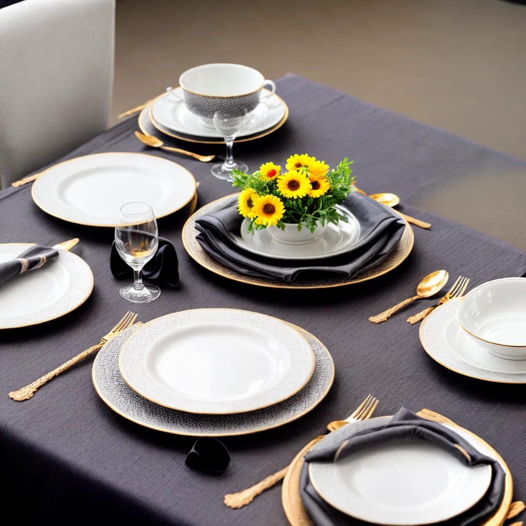 mesa jantar elegante xadrez preto branco
