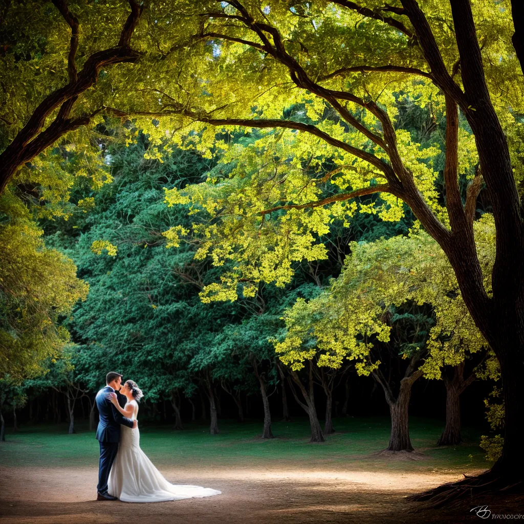 bosque sol arco noivos casamento