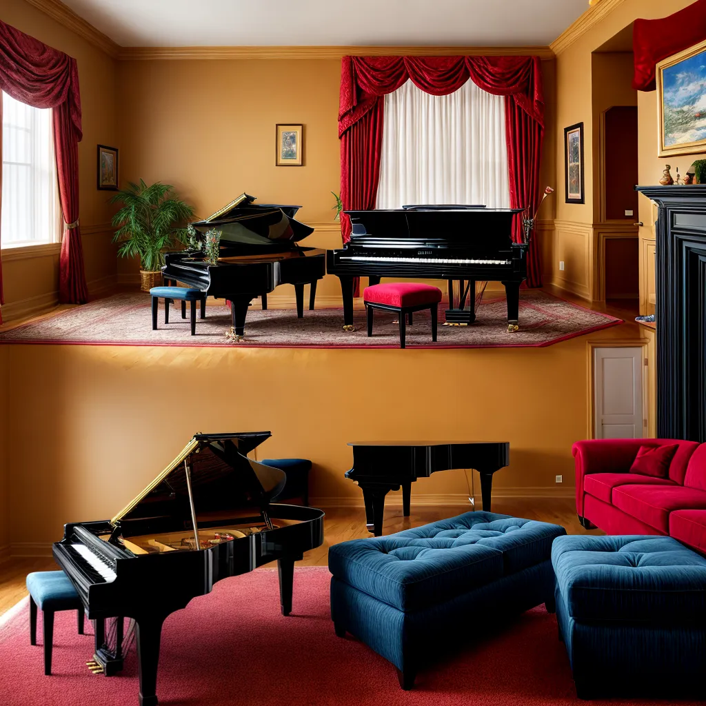 sala vibrante piano instrumentos musicais