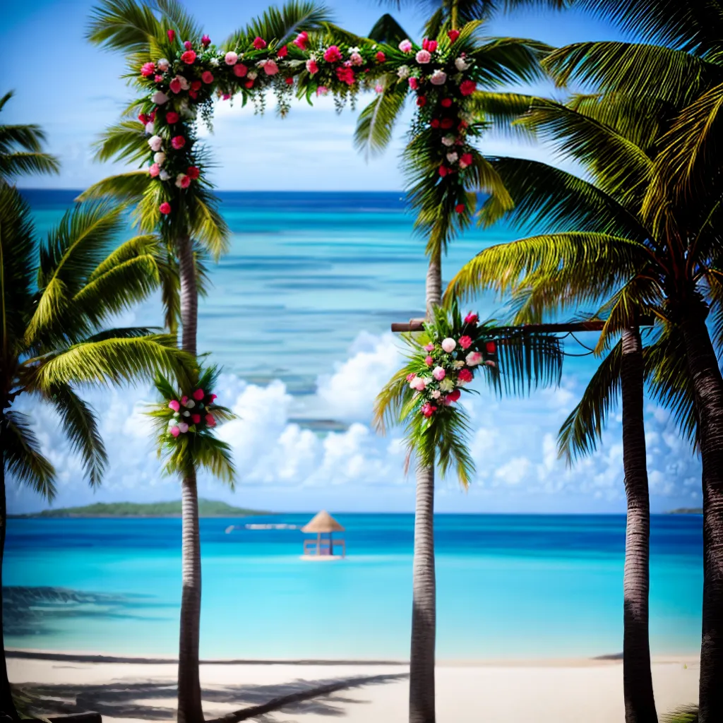 ilha paraiso praia casamento arco floral