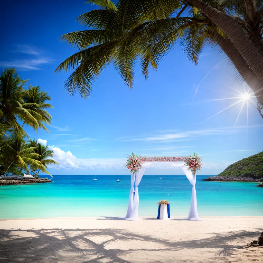 praia tropical casamento arco florido