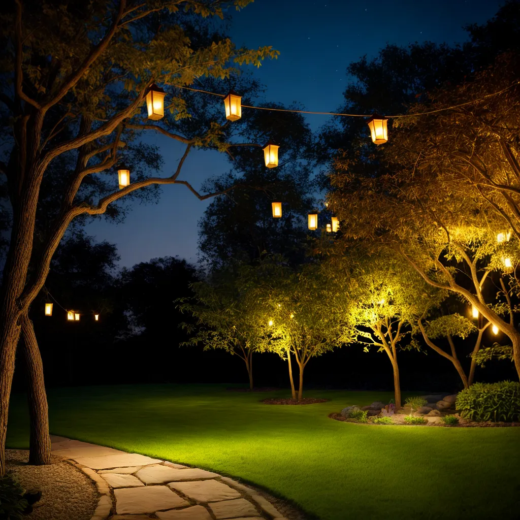 jardim luzes coloridas encanto