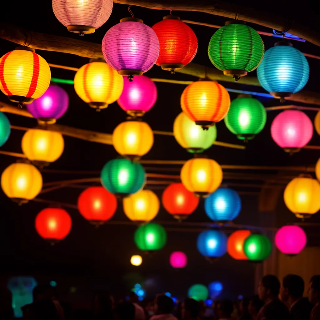sala luzes coloridas ambiente magico