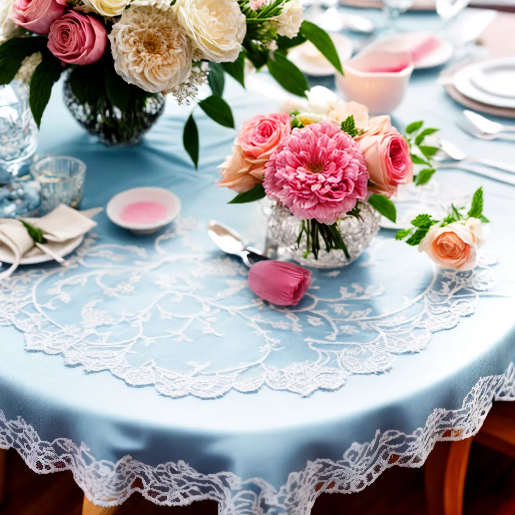 mesa decorada guipure lace