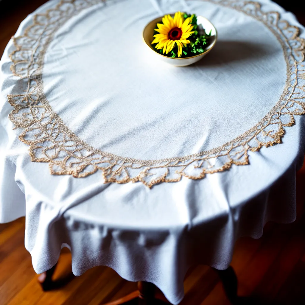 mesa guipure lace branco