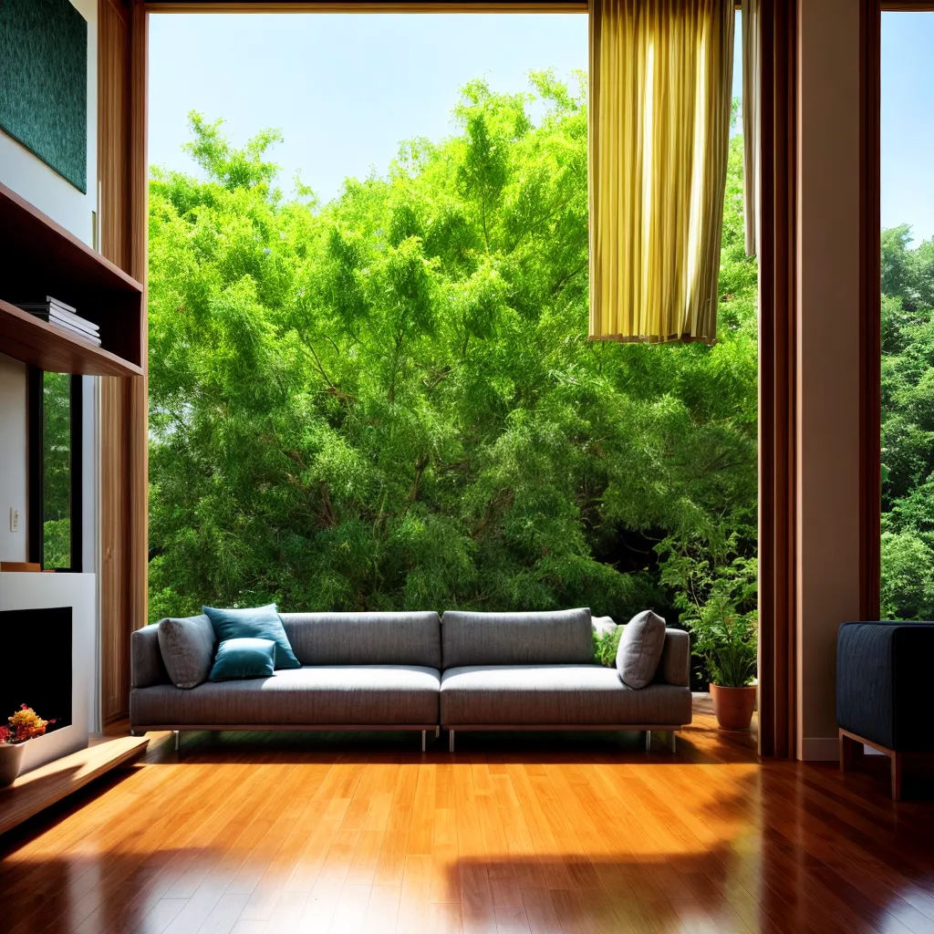 sala verde folhagem natural