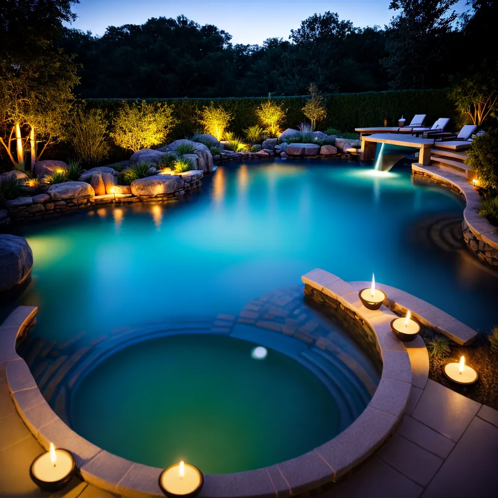 piscina velas flutuantes serenidade