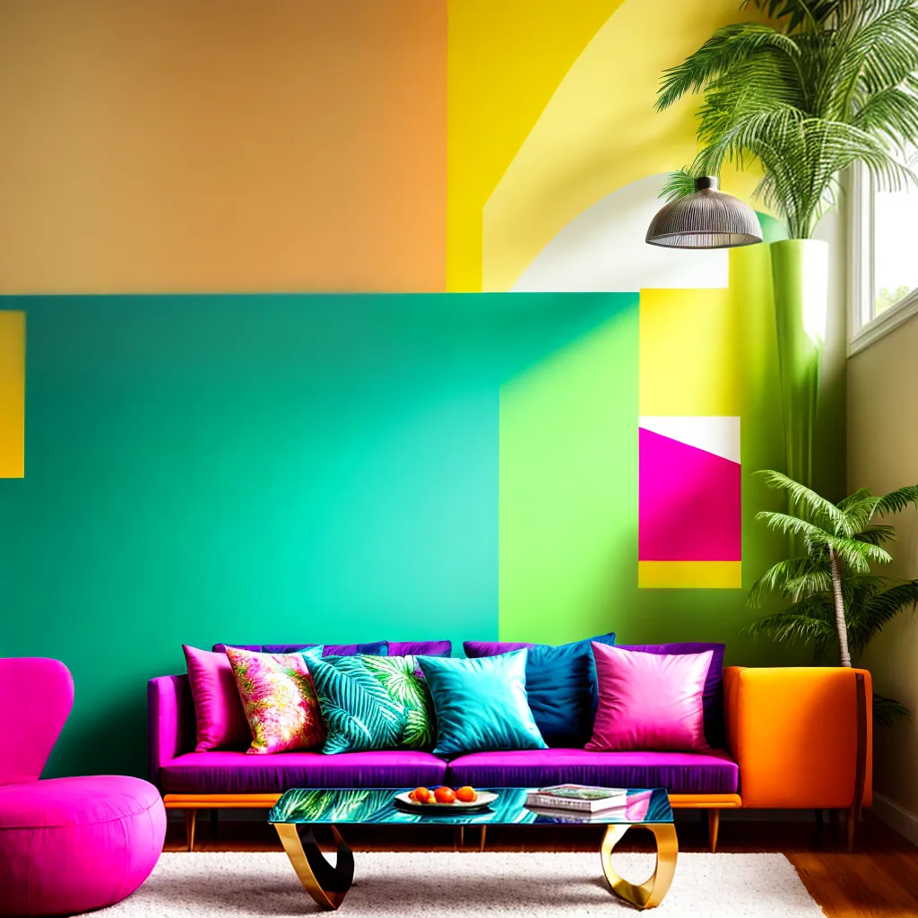 sala tropical elegante flamingo