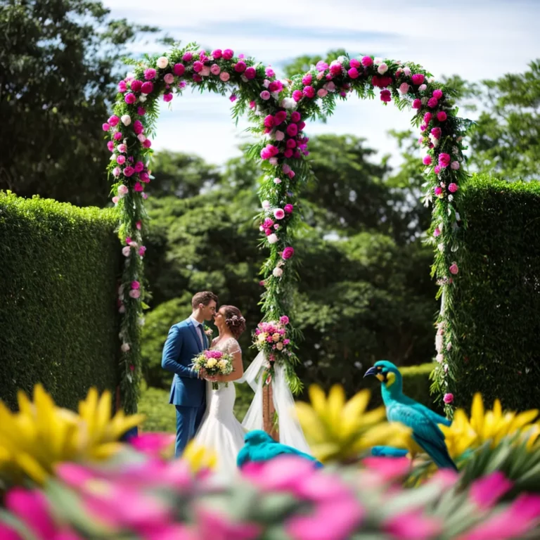 Casamento no aviário: ambiente exótico