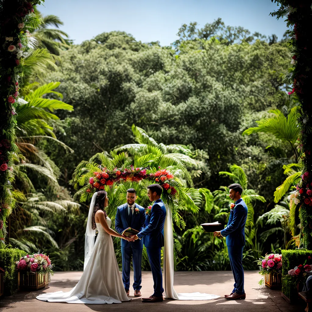 casamento aviario tropical noivos passaros