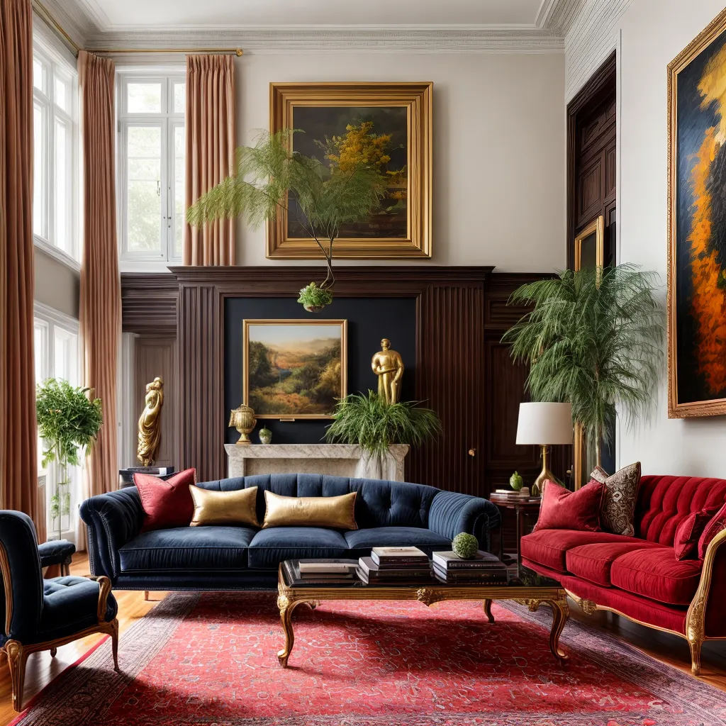 sala esculturas elegante sofisticada