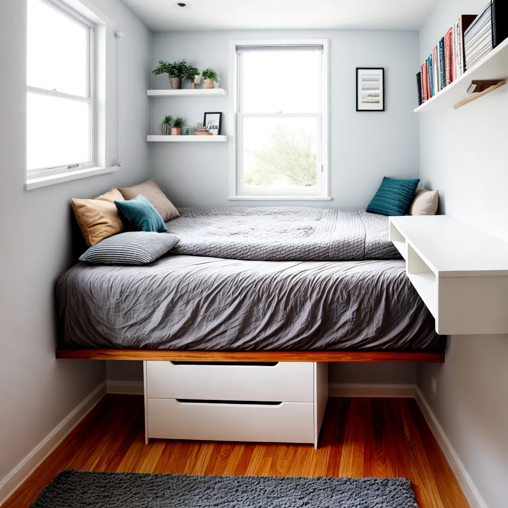 quarto loft cama escrivaninha decorado