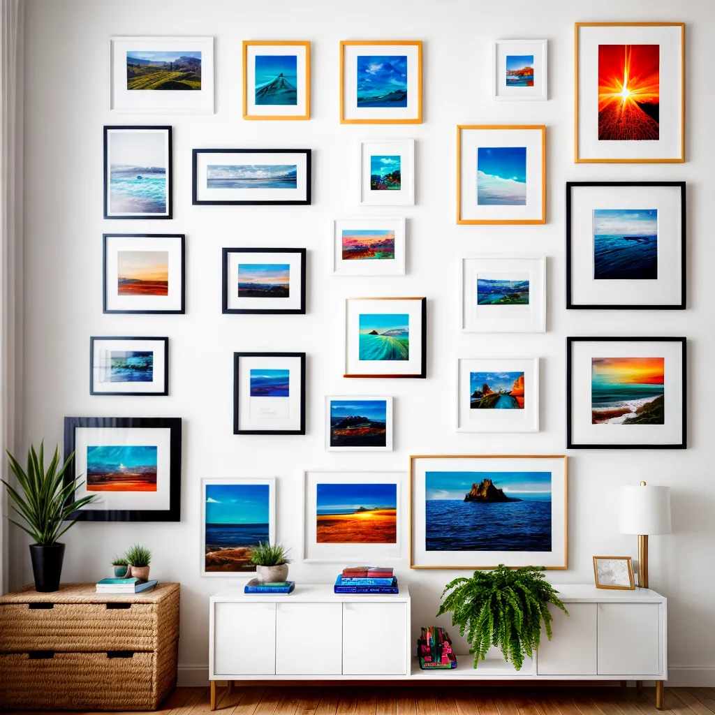 galeria arte colorida parede ecletica