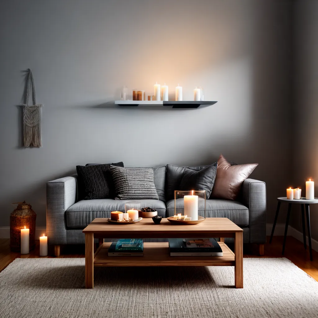 sala estar velas ambiente acolhedor