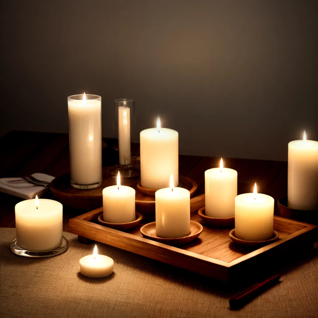 arranjo velas variedade ambiente acolhedor