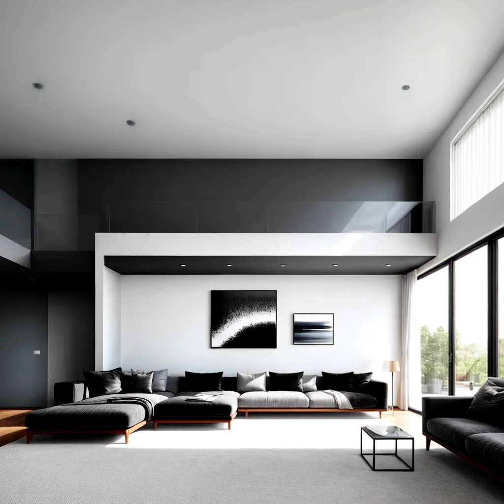 sala minimalista sofa arte moderna