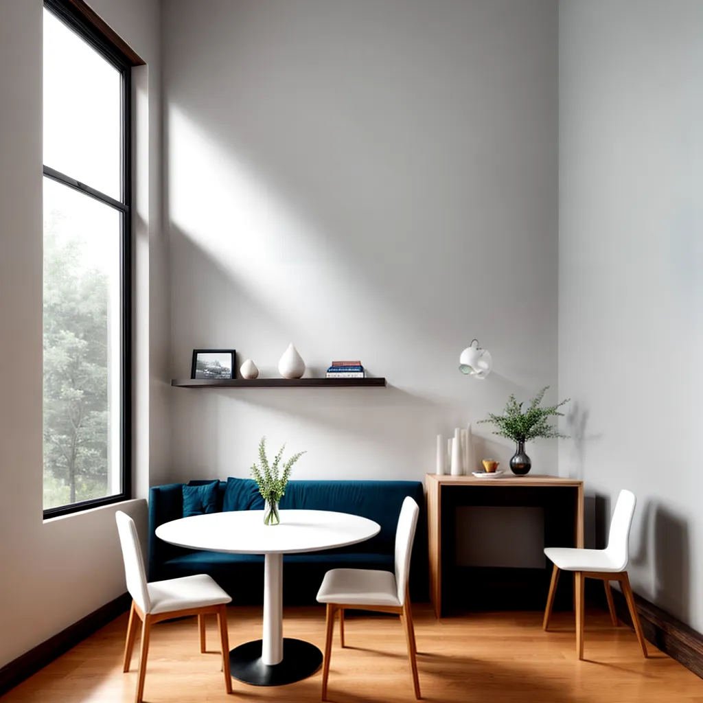 sala jantar minimalista mesa cadeiras