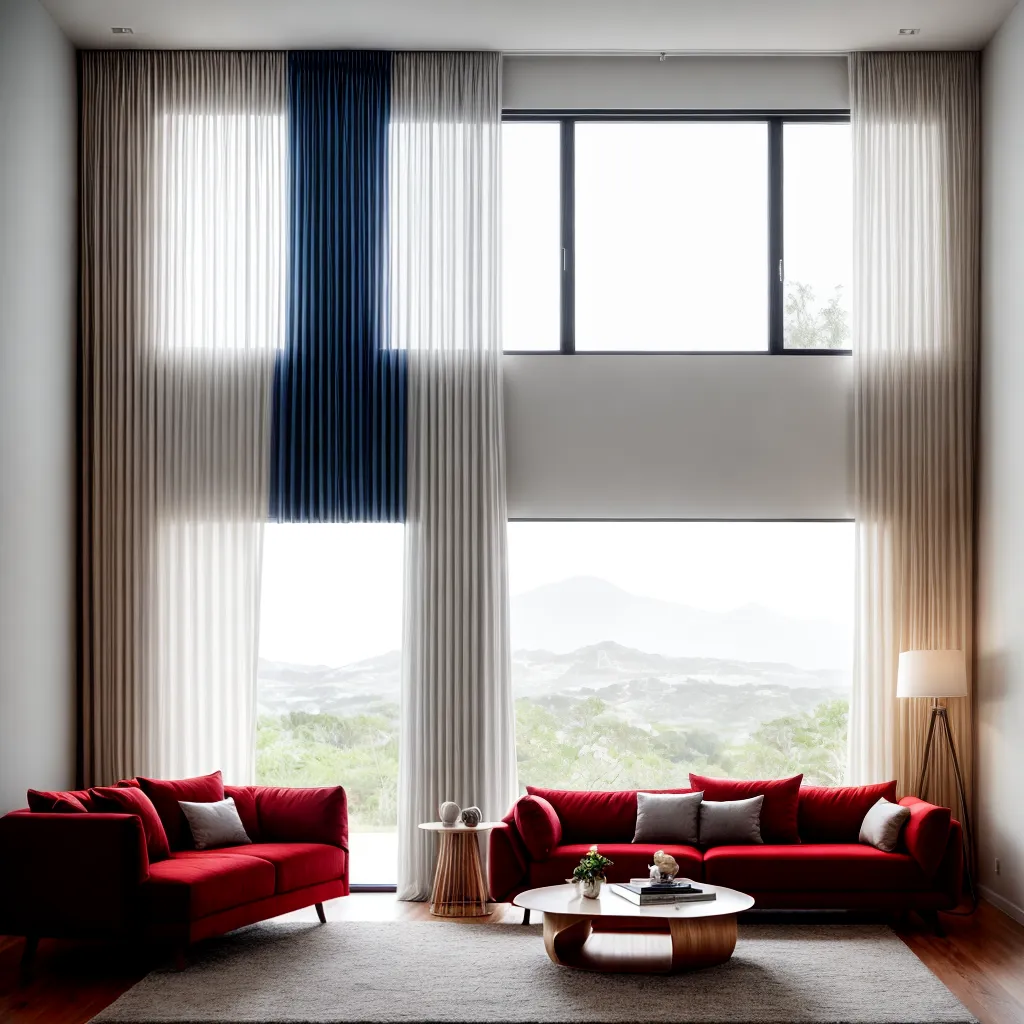 sala estar janelas voile cortinas 1