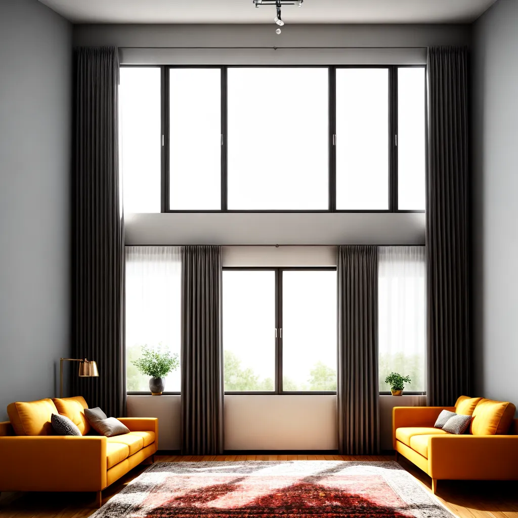 sala estar janelas cortinas elegantes 2