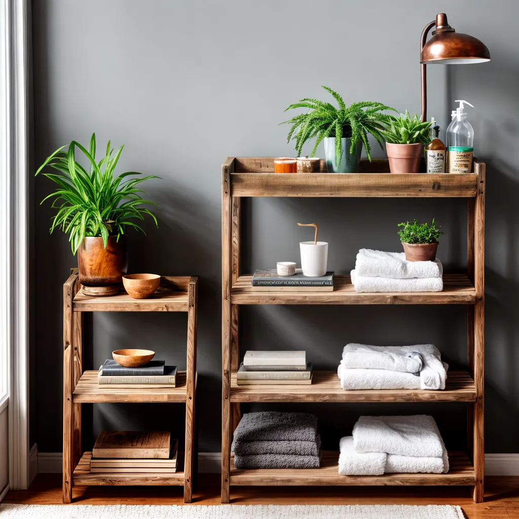 prateleira madeira plantas escada toalhas mesa cafe livros manta arte parede bandeja frutas suporte vinho banco jardim