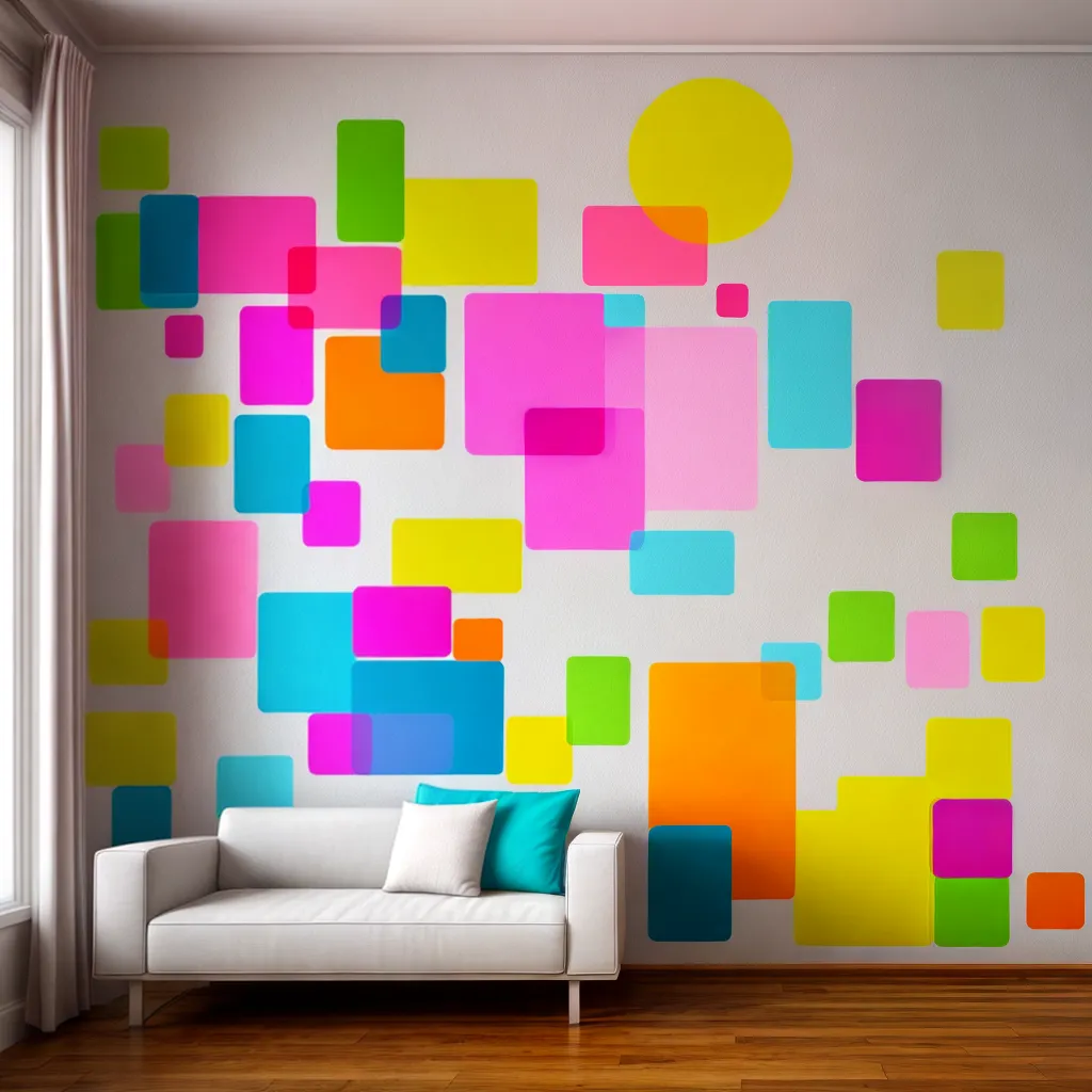 parede adesivos coloridos ecletica