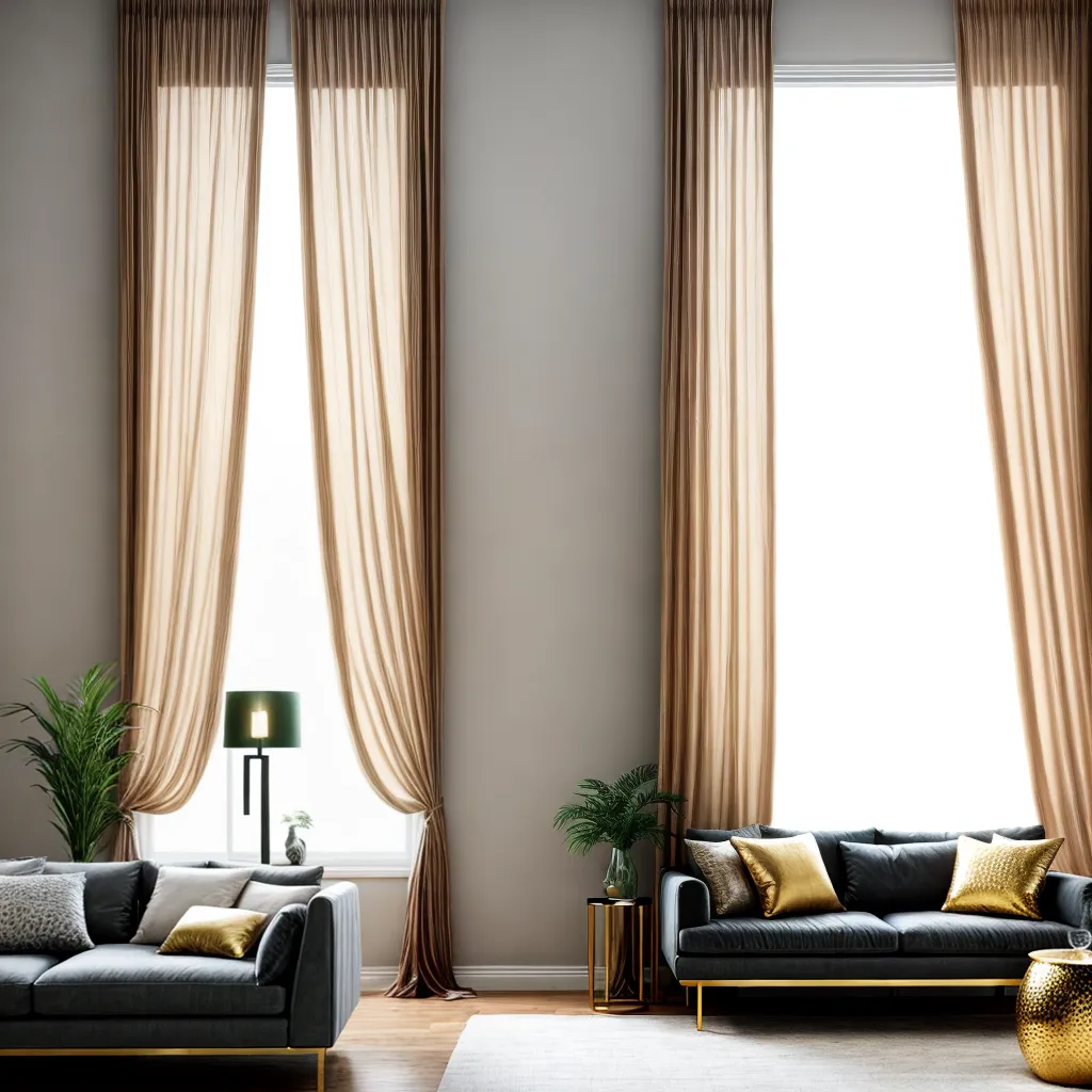 sala luxuosa cortinas seda sofisticada