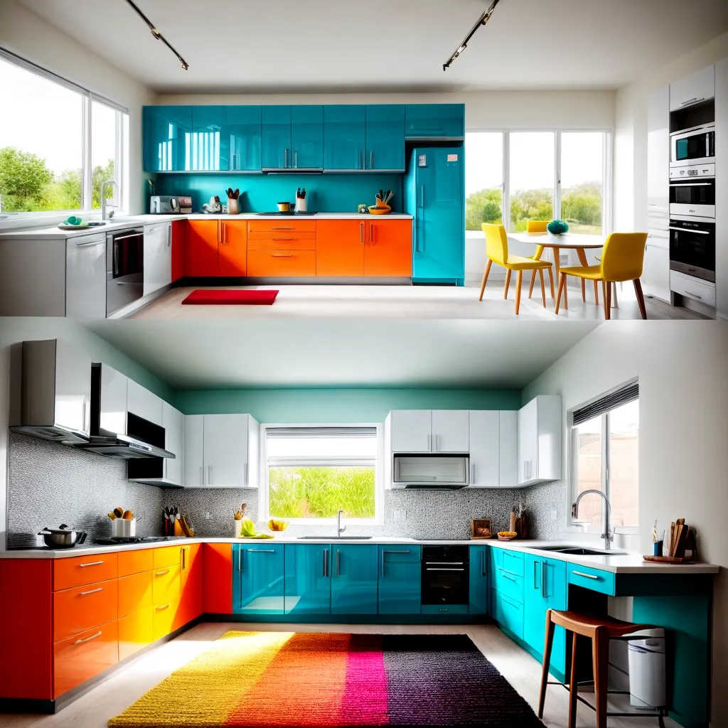 cozinha moderna rugs coloridos