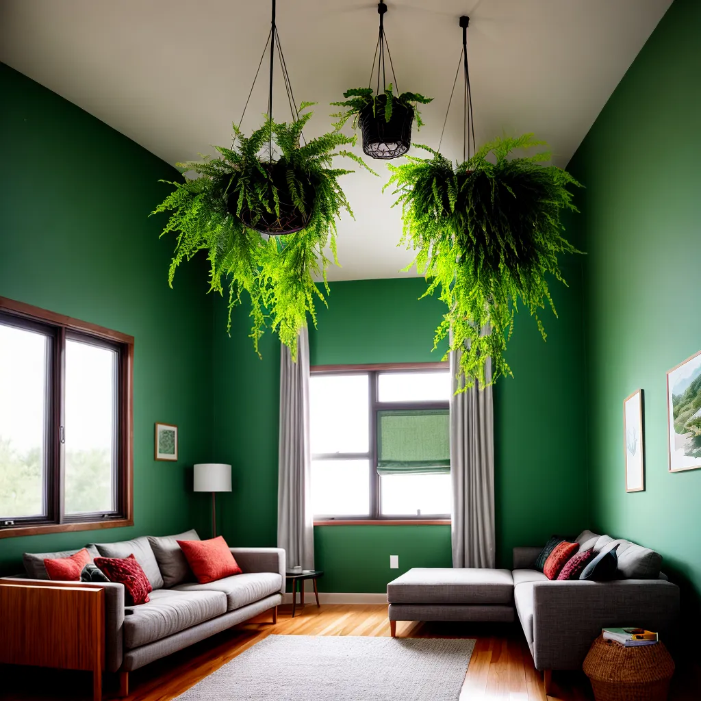 sala plantas pendentes macrame