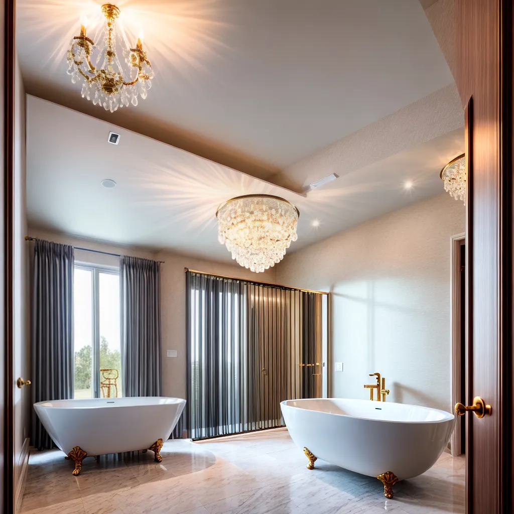 banheiro luxuoso marmore banheira cristal