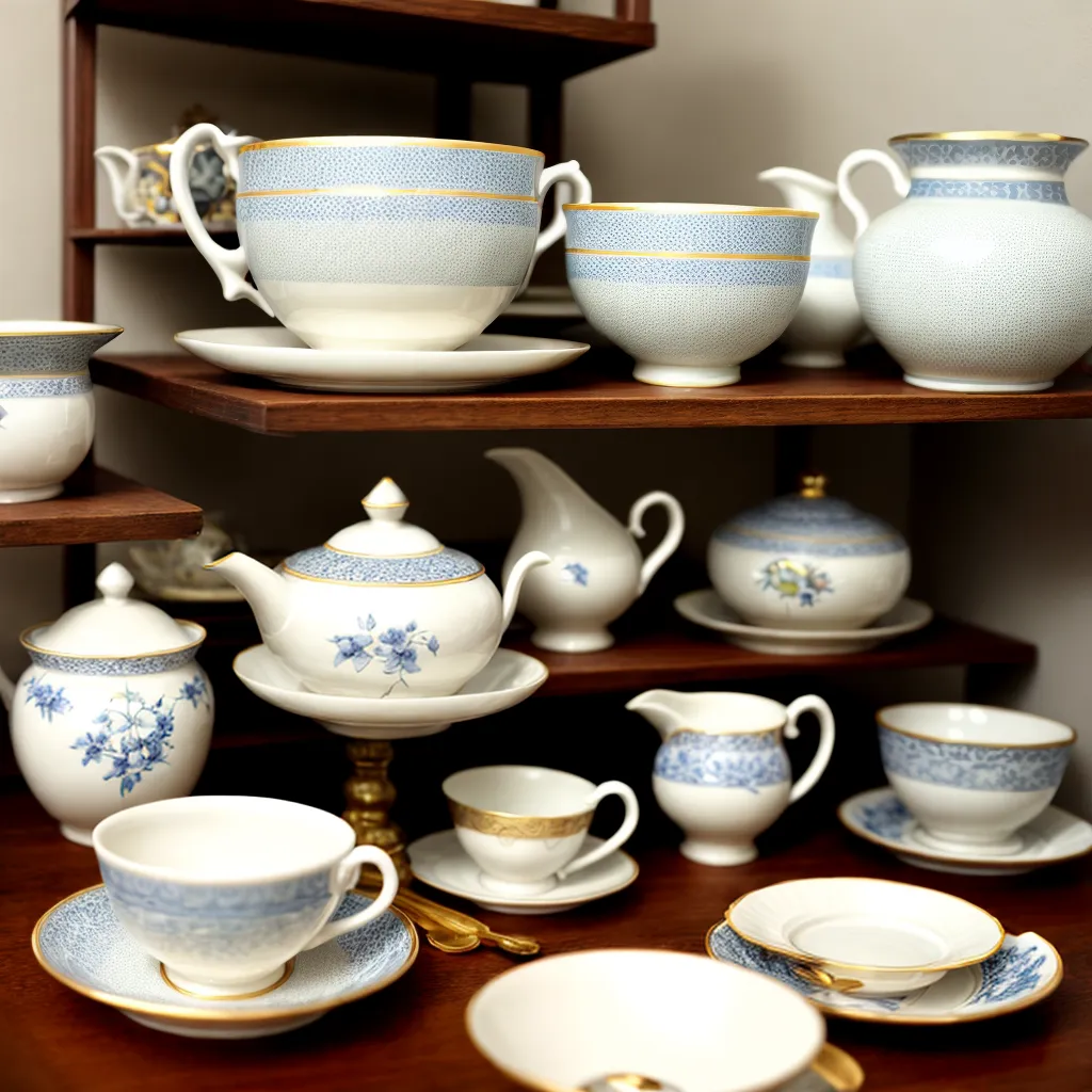 porcelana teacups vasos pratos estante