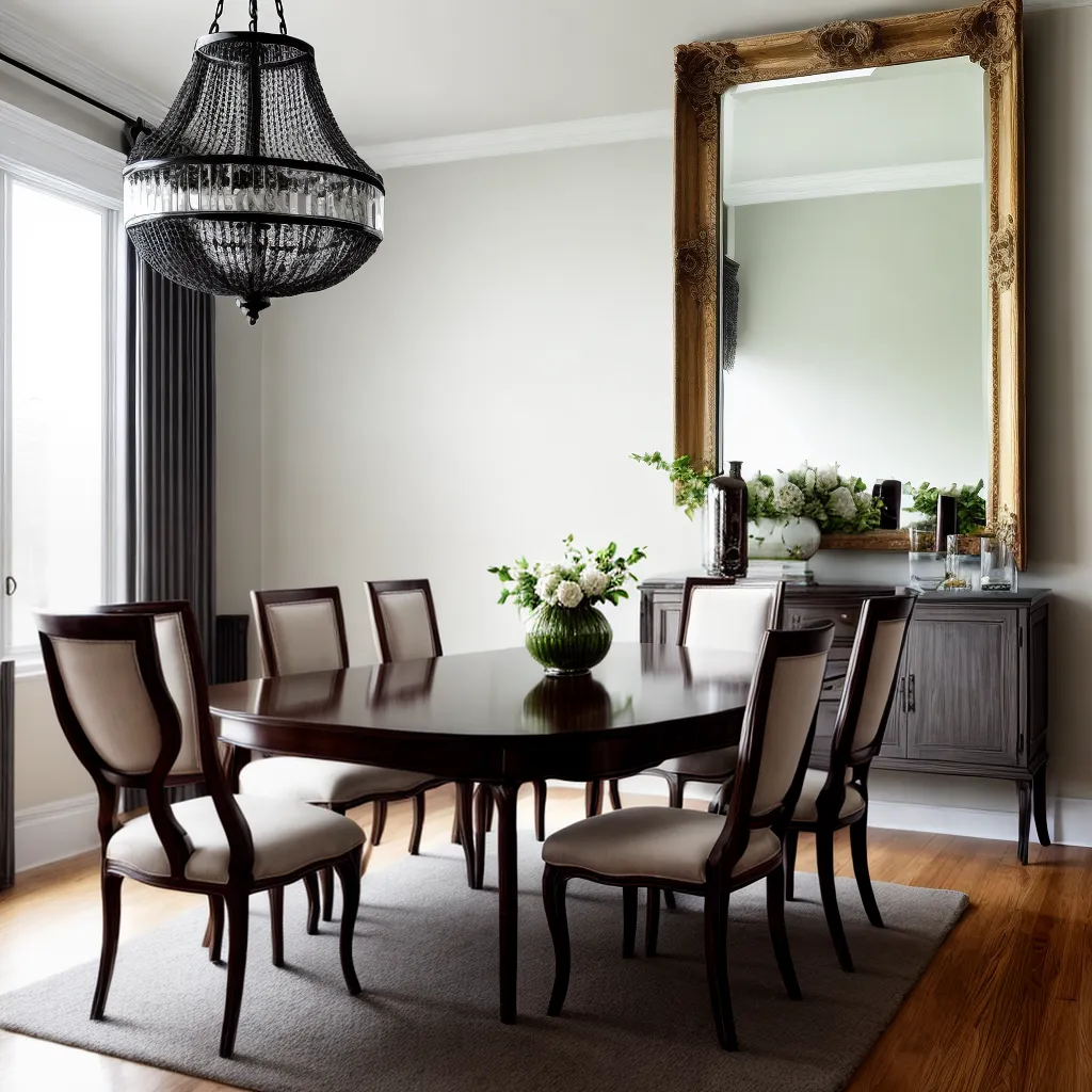 Como decorar uma sala de jantar com espelho